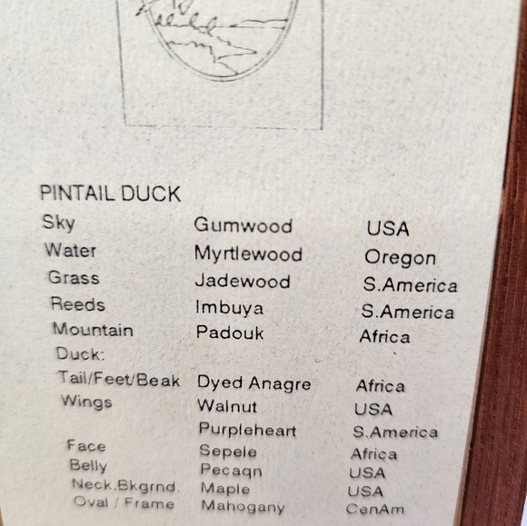 Vintage Jeff Nelson Pintail Duck Hudson River Inlay Art - Picture 9 of 11